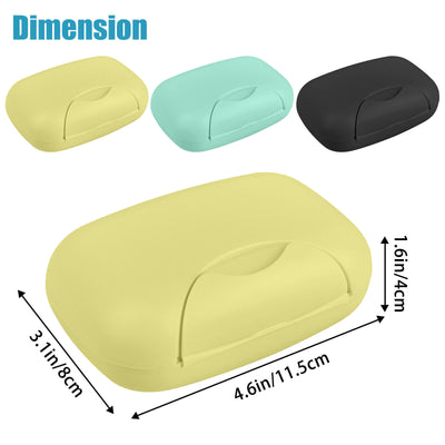 2PCS Soap Holder Box Dish Case Shower Bathroom Travel Storage Container Portable