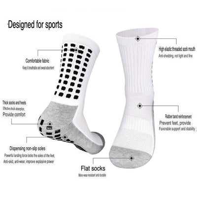 Premium 3 Pair Sport Socks anti Slip W/ Grip Soccer Men Football Basketball Sock