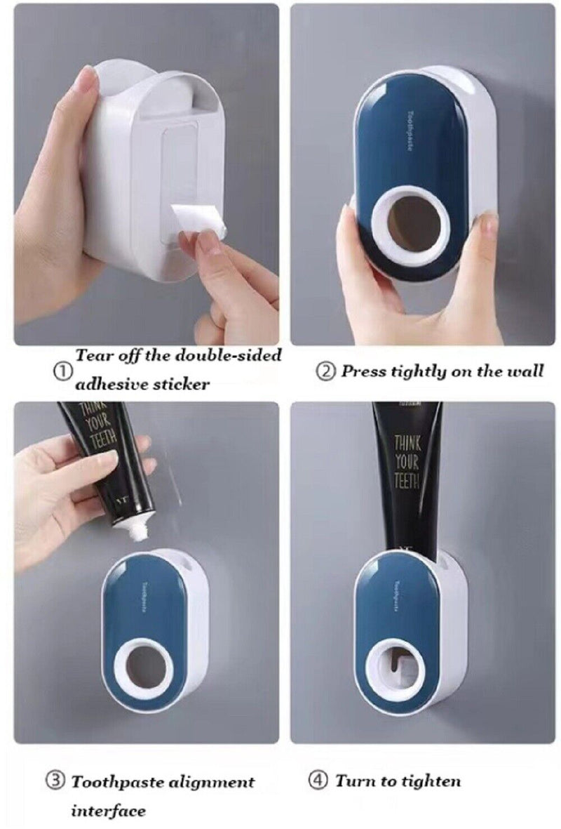 Wall Mounted Automatic Toothpaste Dispenser - Holder Squeezer for Bathroom Home