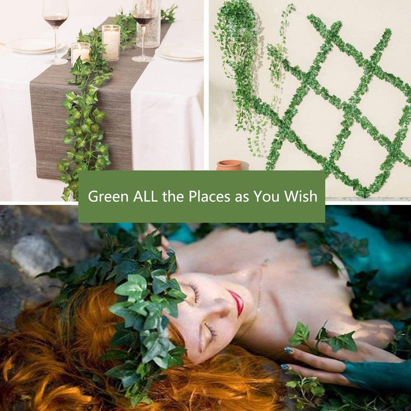 12 PCS Fake Ivy Leaves Artificial Greenery Vines for Decor Room Decor Garland