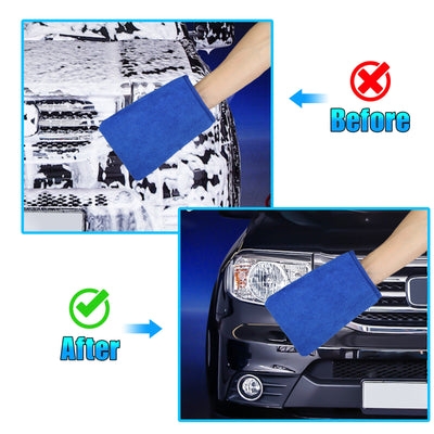 2X Car Wash Gloves Microfiber Clay Bar Towel Detailing Cleaning Cloth Rag Mitt