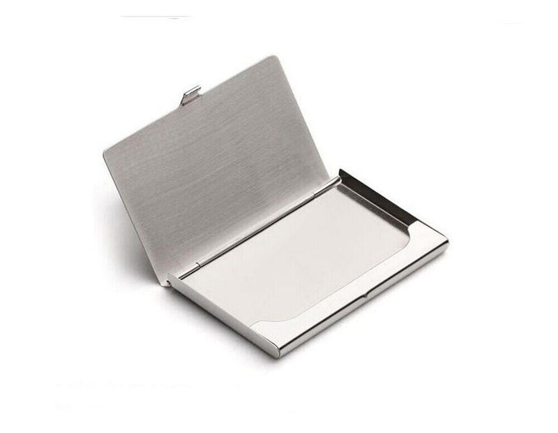 Stainless Steel Card Holder Case - Pocket Metal Wallet for Business, ID, Credit