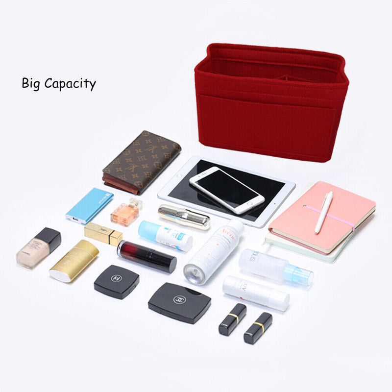 Felt Insert Bag Purse Organizer Bag in Bag with Multi Pockets,Fits for Speedy 30