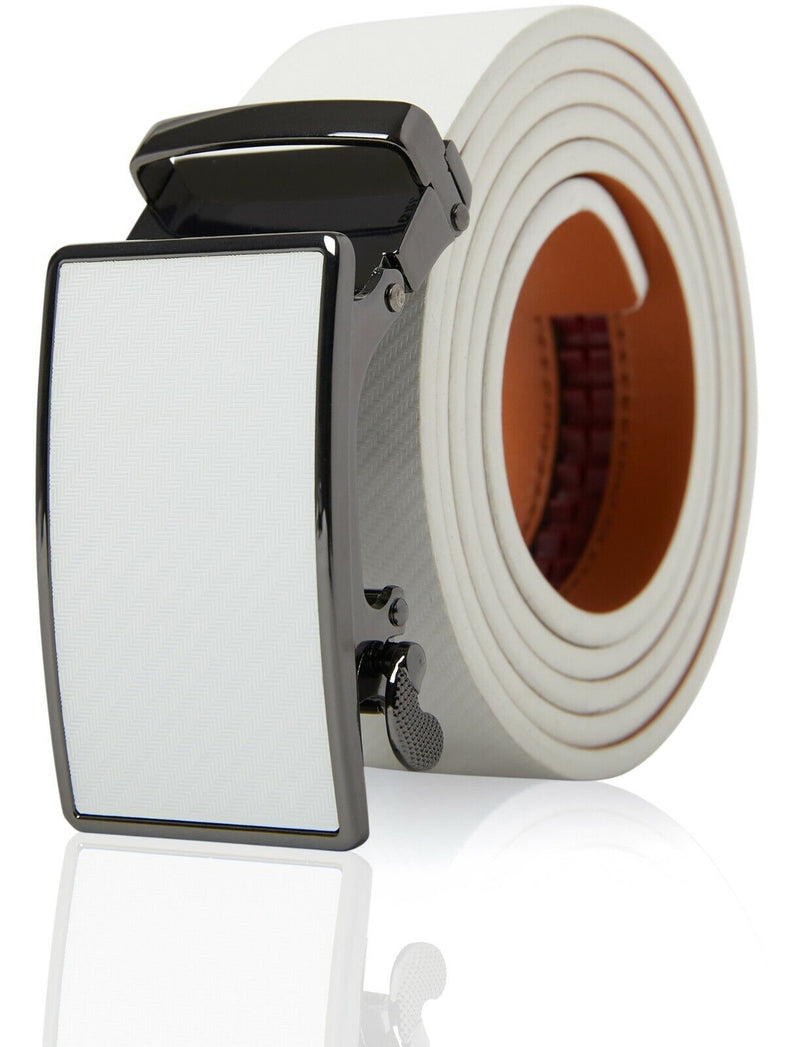 Genuine Leather Mens Ratchet Belt Belts for Men Adjustable Automatic Buckle