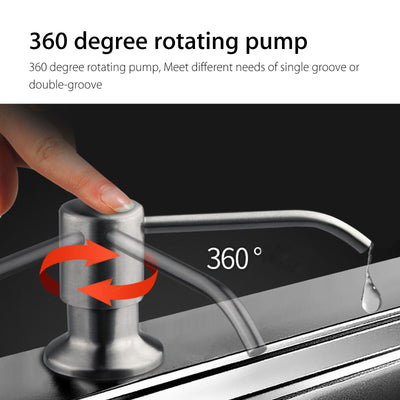 300ML Kitchen Sink Soap Dispenser Polish Stainless Steel Hand Liquid Pump Bottle