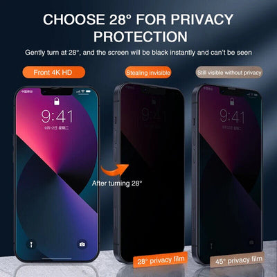 3X For iPhone 15 Pro Max Anti Spy Privacy Tempered Glass Screen Protector
