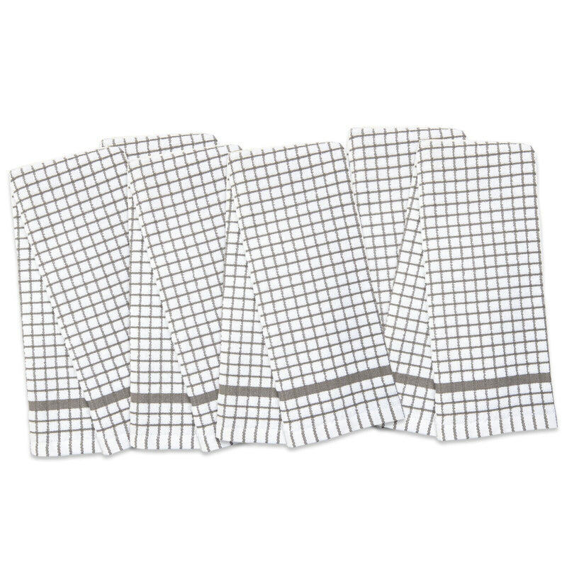 Checkered Kitchen Towels (Pack of 6), 15X25 in - Color Options, Absorbent Cotton