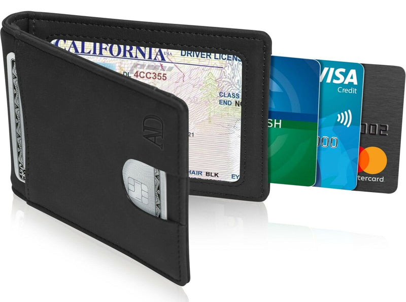 Slim Wallets for Men Bifold Mens Wallet with Removable Money Clip RFID Blocking
