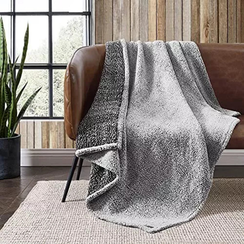 Solid Fleece Grey Throw Blanket Super Soft And Cozy Polyester 50X60
