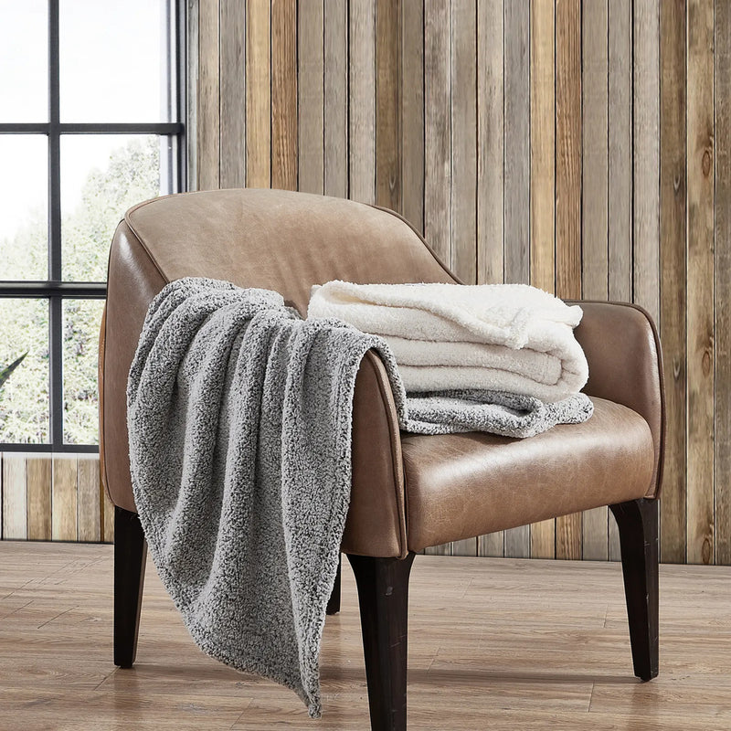 Solid Fleece Grey Throw Blanket Super Soft And Cozy Polyester 50X60