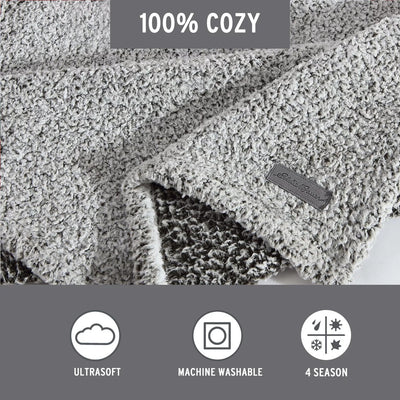 Solid Fleece Grey Throw Blanket Super Soft And Cozy Polyester 50X60