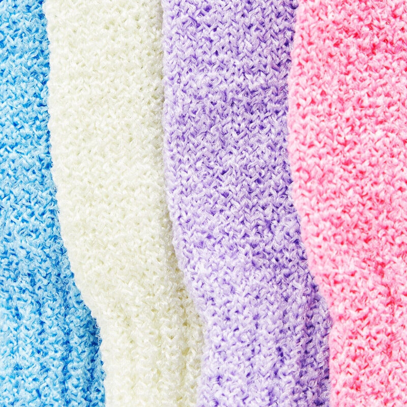 4 Pairs Exfoliating Gloves for Shower, Bath Mitts for Women, Men, 4 Colors