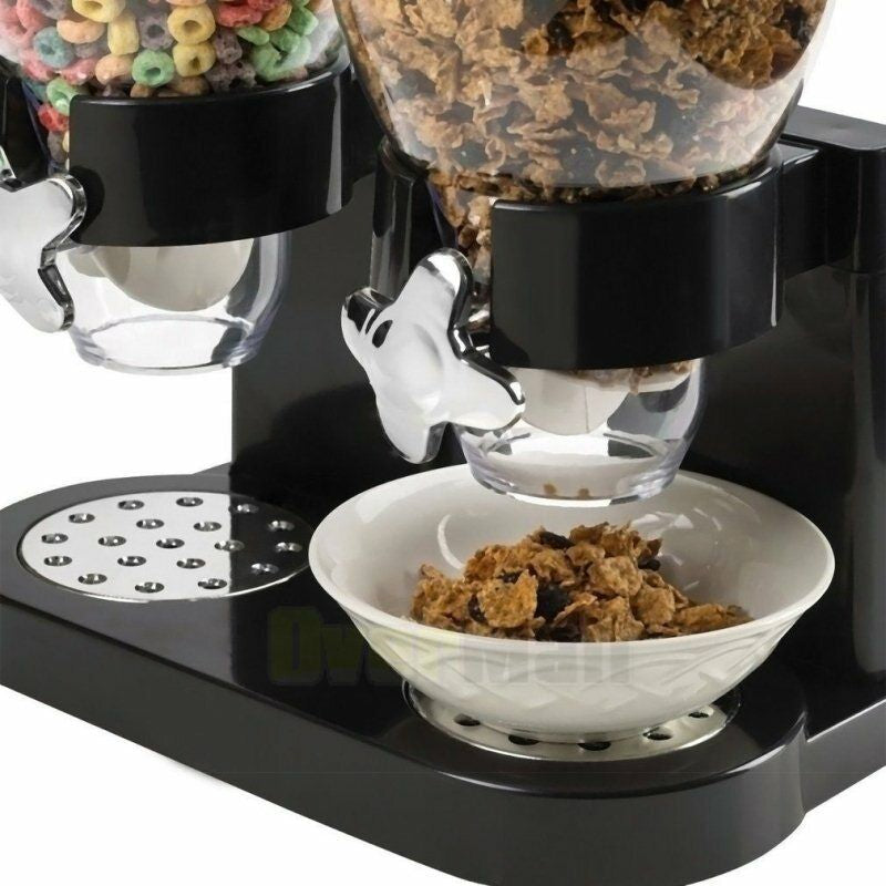 Double Two Cereal Storage Dispenser Kitchen Pantry Rice Grain Dry Food Container