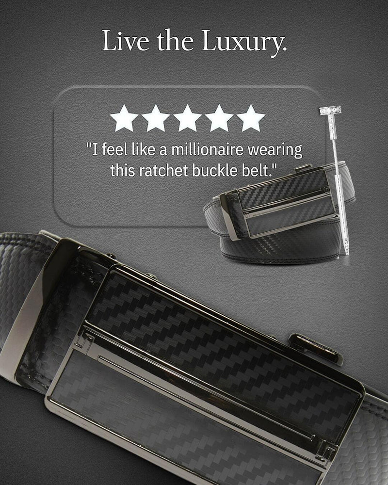 Microfiber Leather Mens Ratchet Belt Belts for Men Adjustable Automatic Buckle