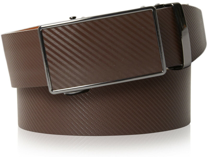 Genuine Leather Mens Ratchet Belt Belts for Men Adjustable Automatic Buckle