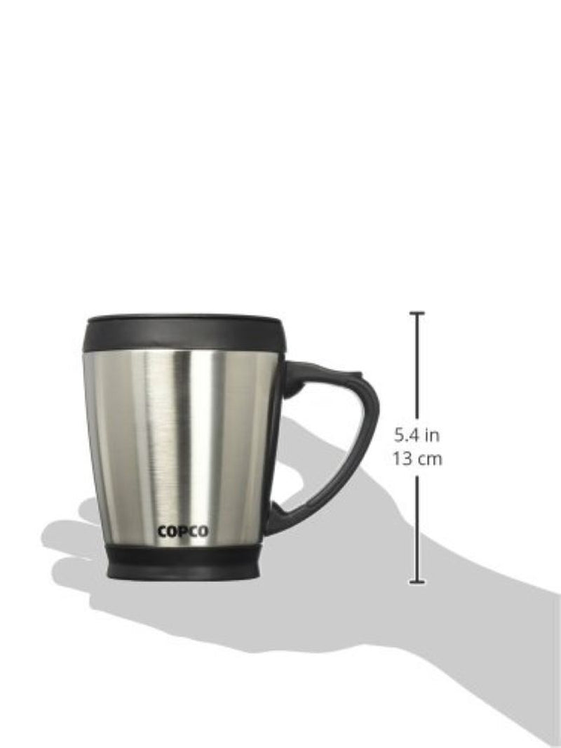 Copco Desktop Stainless Steel Coffee Mug with Easy Grip Handle 16 Oz - Silver