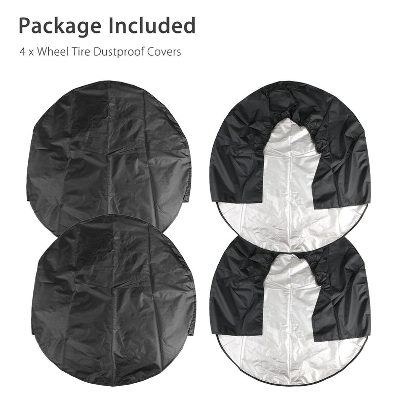 4PCS Waterproof Tire Covers Wheel & Tyre RV Trailer Camper Sun Protector 30"-32"
