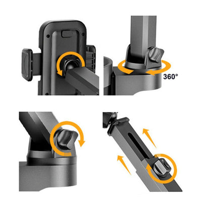 Universal 2In1 Car Cup Holder Expander Adapter 360° Phone Mount Adjustable Base