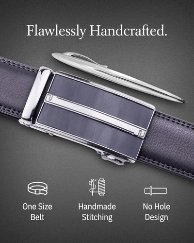 Microfiber Leather Mens Ratchet Belt Belts for Men Adjustable Automatic Buckle