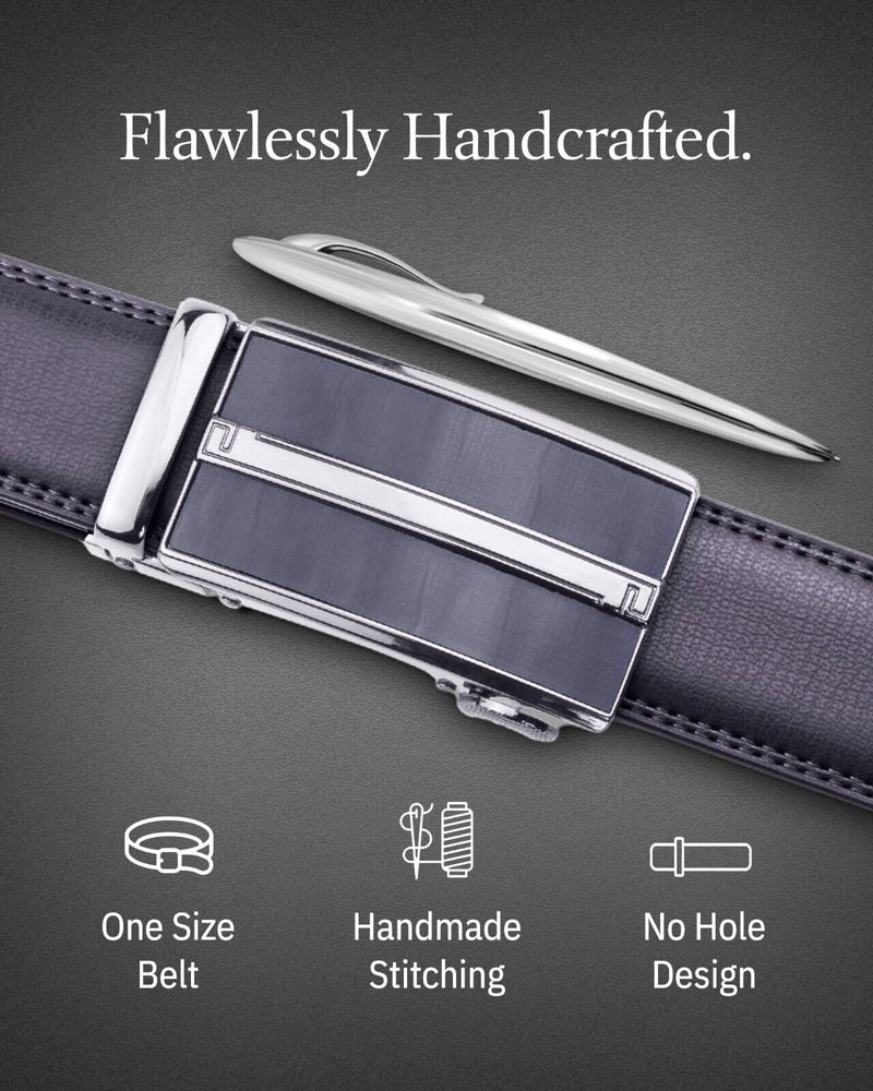Microfiber Leather Mens Ratchet Belt Belts for Men Adjustable Automatic Buckle
