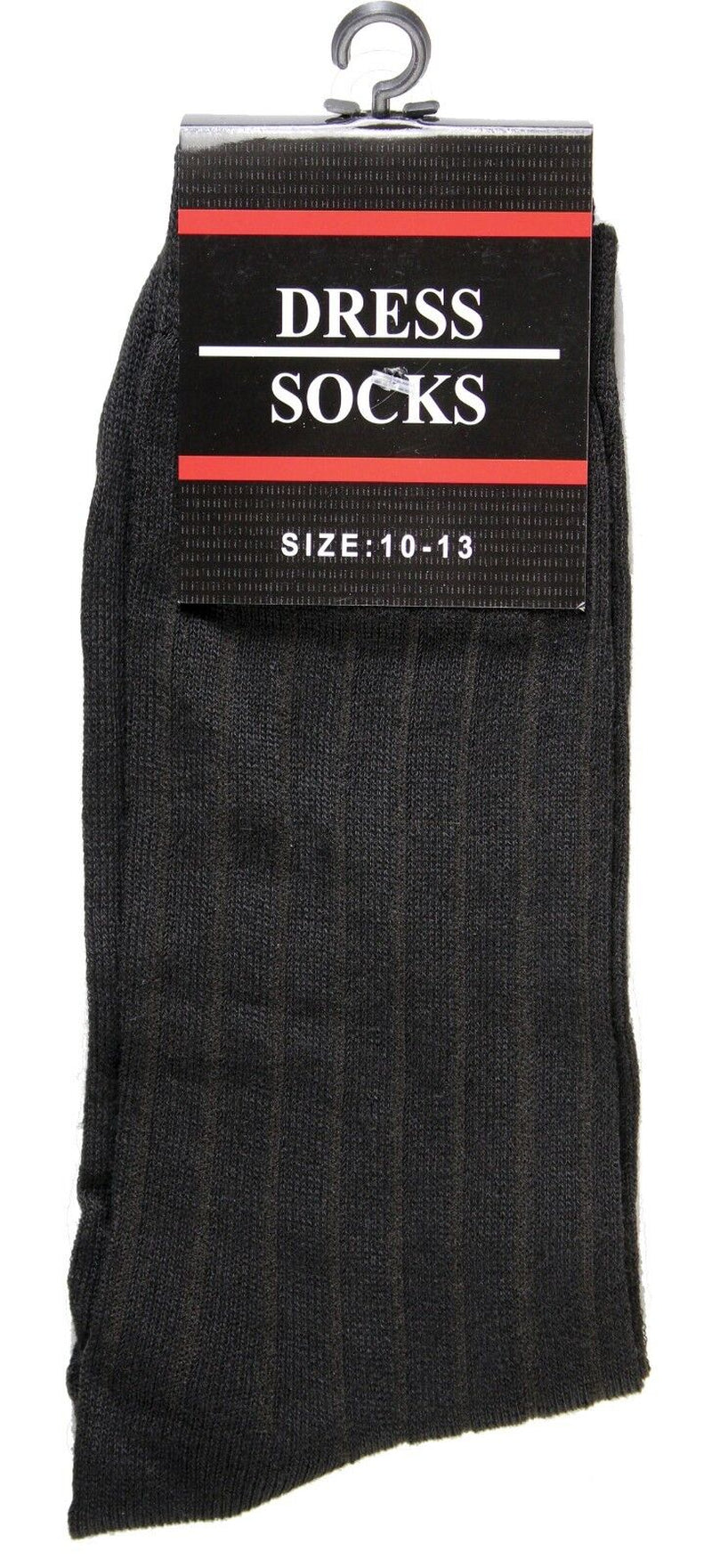New 12 Pairs Mens Ribbed Dress Socks Fashion Casual Multi Color Black Size 10-13
