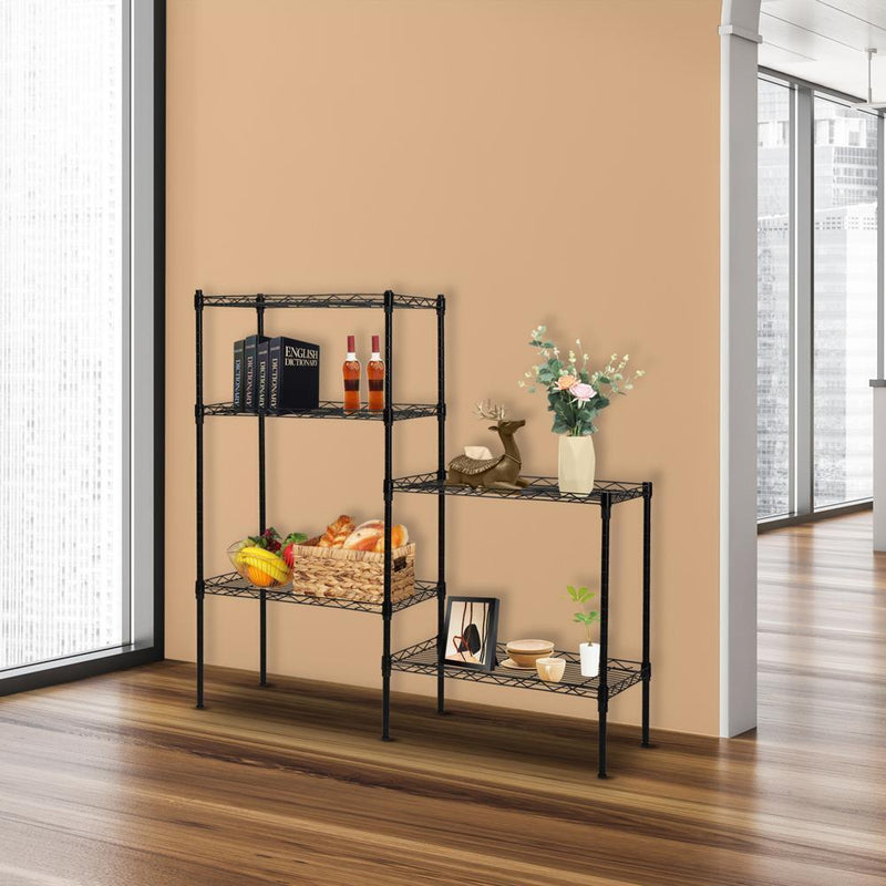 Adjustable 5-Layer Wire Shelves Metal Shelf Rack Kitchen Storage Organizer 