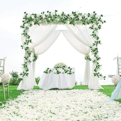 6Pcs Garland Wall Silk Artificial Hanging Rose Flowers Vine Wedding Decor 7.5 Ft