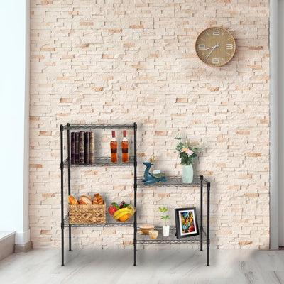 Adjustable 5-Layer Wire Shelves Metal Shelf Rack Kitchen Storage Organizer 