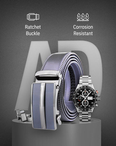 Microfiber Leather Mens Ratchet Belt Belts for Men Adjustable Automatic Buckle