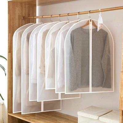 5 Pcs Garment Bag Travel Suit Dress Storage Clear Cover Full Zipper Coat Carrier