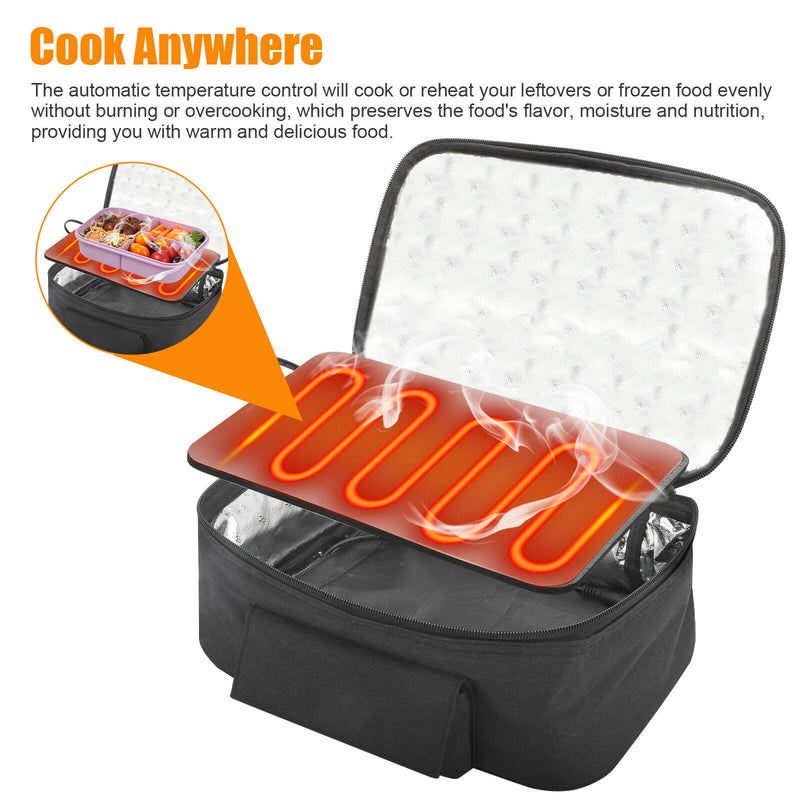 12V Car Portable Food Heating Lunch Box Electric Heater Warming Bag for Trucks