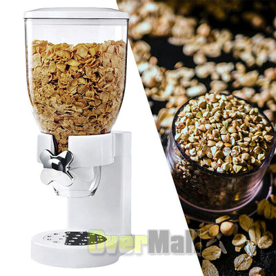 Double Two Cereal Storage Dispenser Kitchen Pantry Rice Grain Dry Food Container