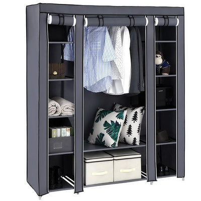 Portable Closet Wardrobe Clothes Rack Storage Organizer Shelf Water-Proof Fabric