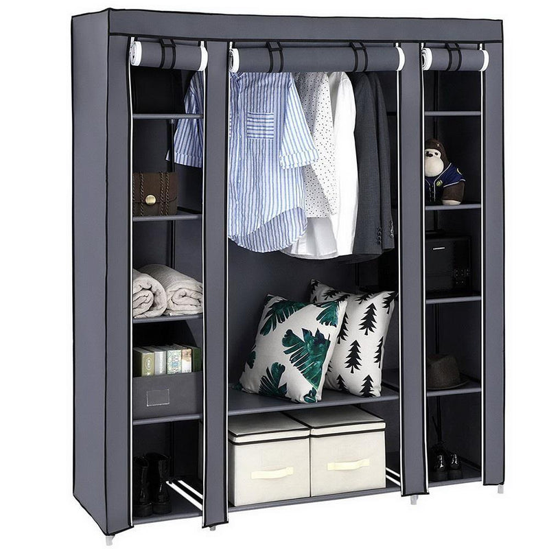 Portable Closet Wardrobe Clothes Rack Storage Organizer Shelf Water-Proof Fabric