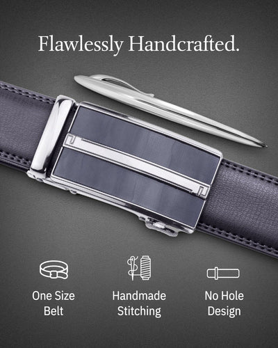 Microfiber Leather Mens Ratchet Belt Belts for Men Adjustable Automatic Buckle