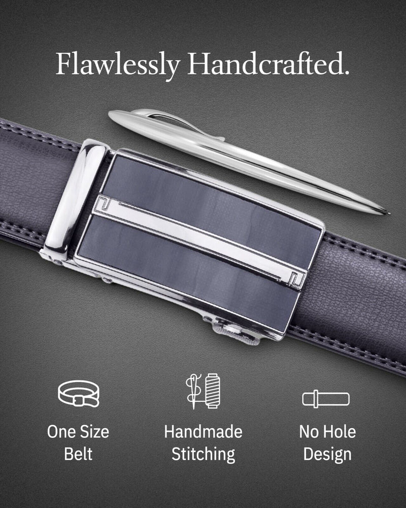 Microfiber Leather Mens Ratchet Belt Belts for Men Adjustable Automatic Buckle
