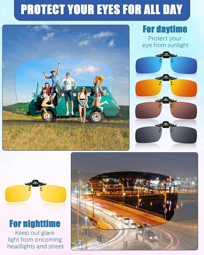 Clip on Sunglasses Polarized Flip up Eye Glasses Spectacles anti Glare Unisex US