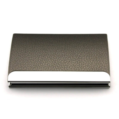 PU Leather Metal Business Card Holder - Sleek Pocket ID Credit Card Case Wallet