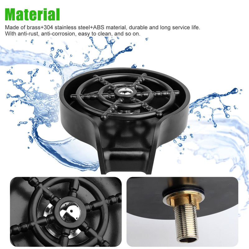 Automatic Faucet Bottle Cup Washer Bar Sink Glass Rinser Cleaner Tools