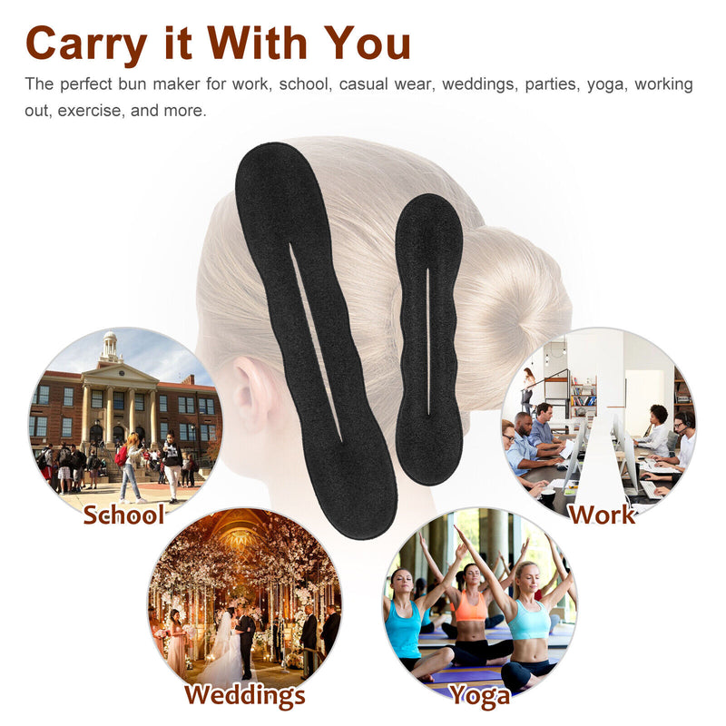 Hair Donut Bun Maker Magic Styling French Chignon Ballet Sock Updo DIY Tool 4PCS
