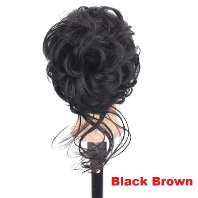 Natural Clip on in Messy Bun Hair Piece Extension Hair Claw Clip Wedding Updo US