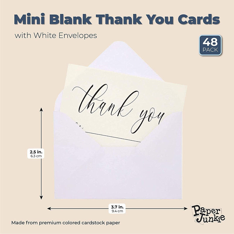 48 Pack Thank You Cards Bulk, Thank You Notes with Envelopes All Occasion, Mini