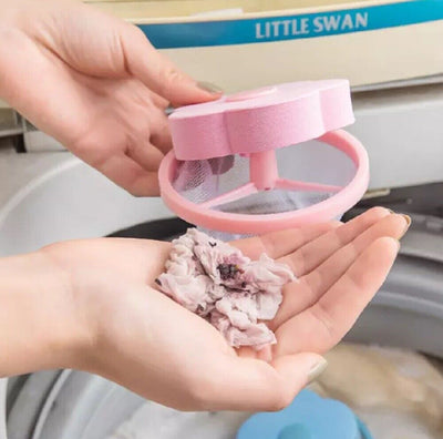 2 Piece Reusable Laundry Lint & Pet Hair Remover - Floating Mesh Bag Catcher