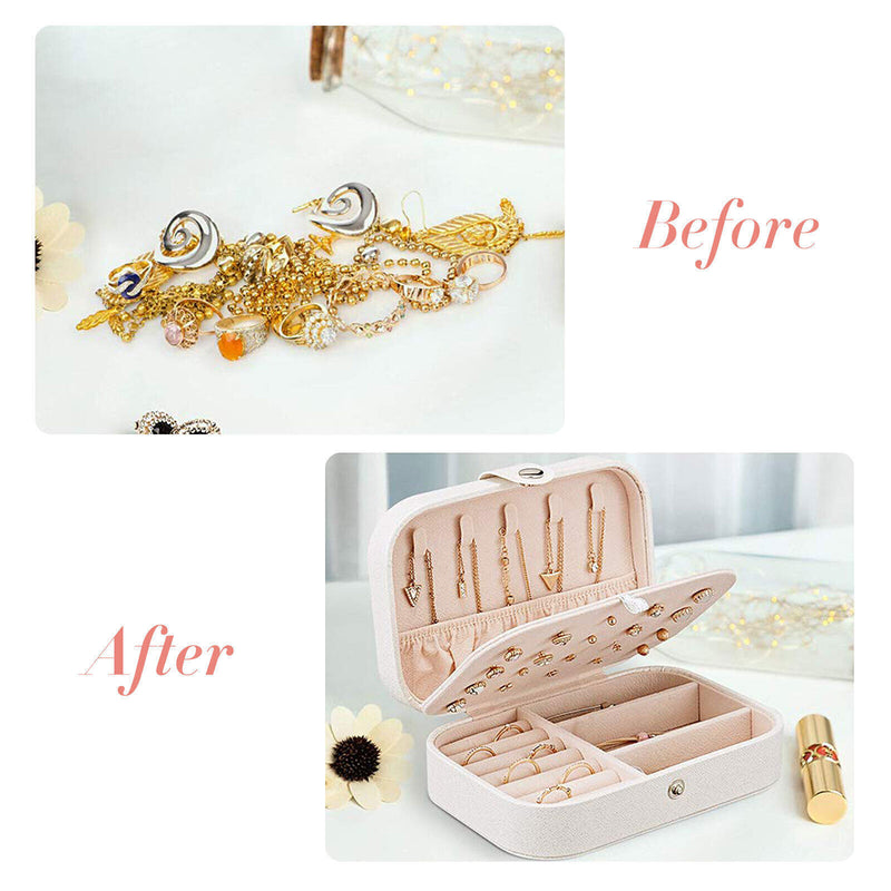 Portable Jewelry Box Organizer Leather Jewellery Ornaments Case Travel Storage