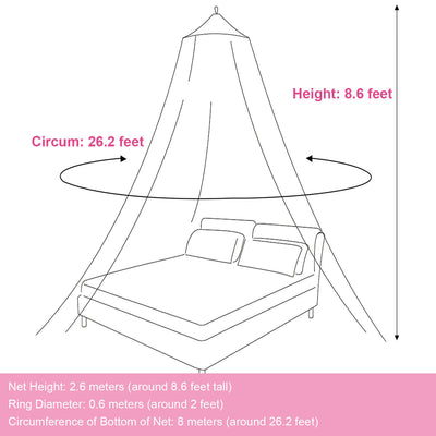 Mosquito Net Bed Queen Size Home Bedding Lace Canopy Elegant Netting Princess US