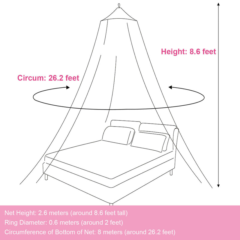 Mosquito Net Bed Queen Size Home Bedding Lace Canopy Elegant Netting Princess US