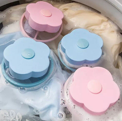 2 Piece Reusable Laundry Lint & Pet Hair Remover - Floating Mesh Bag Catcher