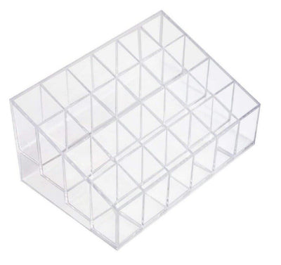 24 Slot Clear Acrylic Lipstick Holder - Cosmetic Organizer Makeup Storage Case