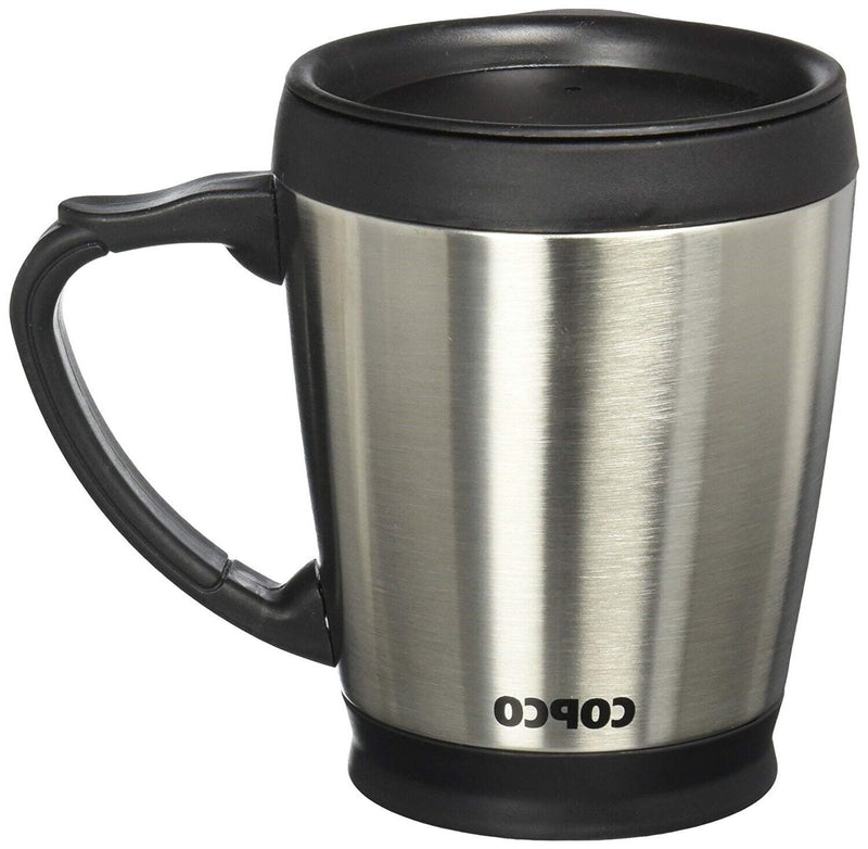 Copco Desktop Stainless Steel Coffee Mug with Easy Grip Handle 16 Oz - Silver