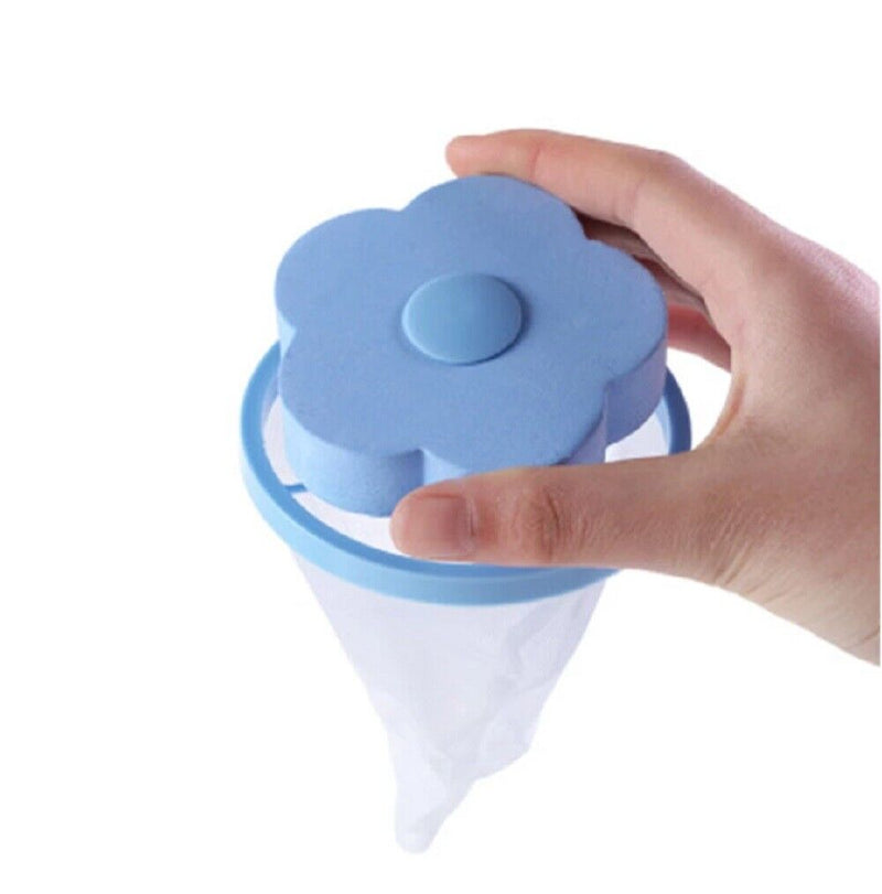 2 Piece Reusable Laundry Lint & Pet Hair Remover - Floating Mesh Bag Catcher
